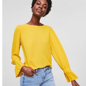 LOFT pleated cuff blouse